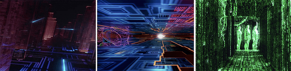 Hacking data visualizations from Hackers, Johnny Mnemonic, The Matrix